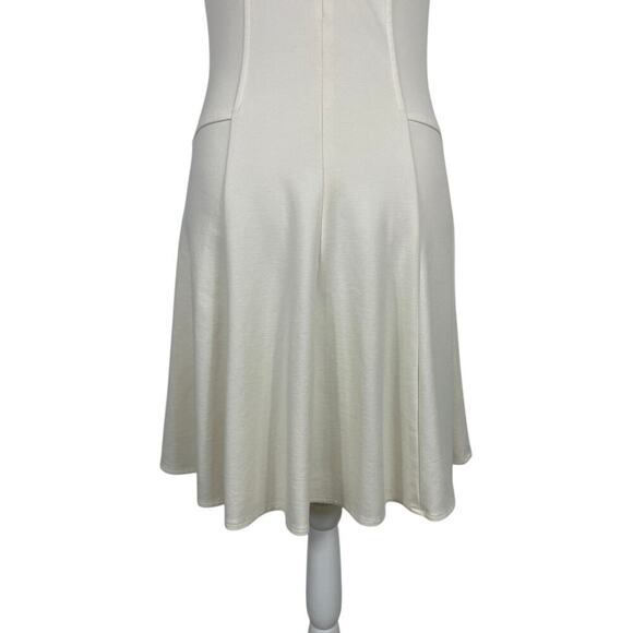 Amanda Uprichard Ivory Stretch A-Line Mini Dress Medium Office Streetwear Classy - Picture 9 of 13